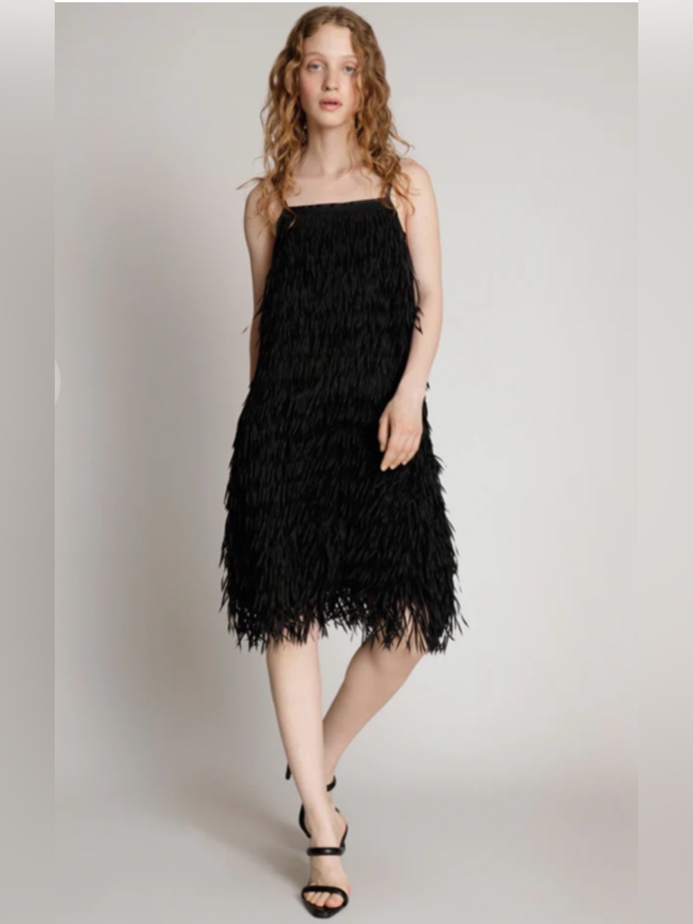 MUNTHE Mineral Fringe Mini Dress Holiday Party US 6 Black